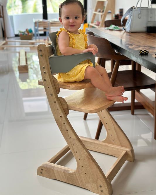 Santai High Chair Solid Rubberwood Adjustable High Chair Malaysia